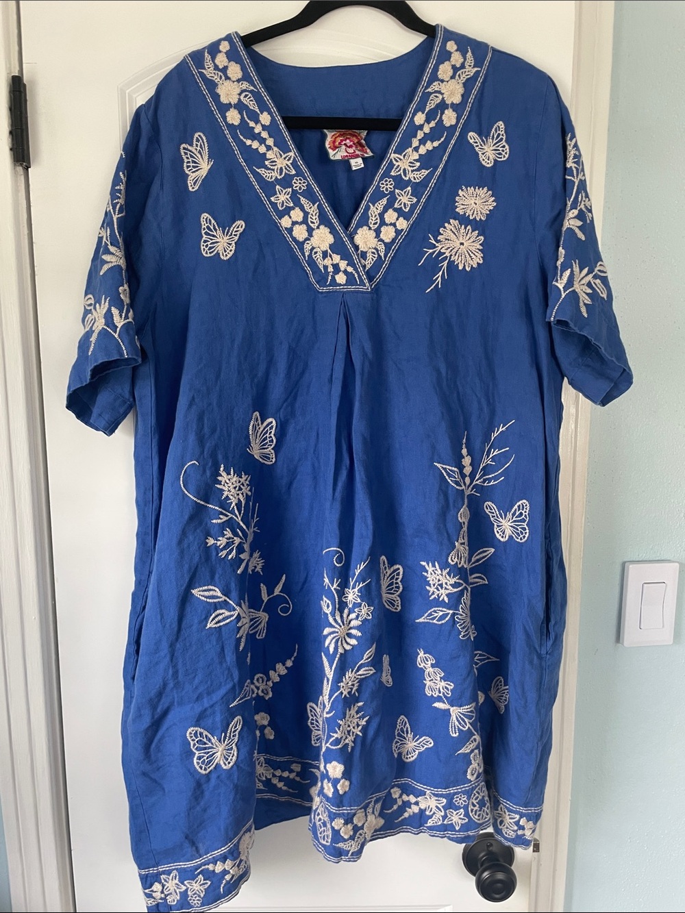 Johnny Was Domingo Linen Embroidered Dress